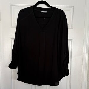 Chic Black V-Neck Blouse